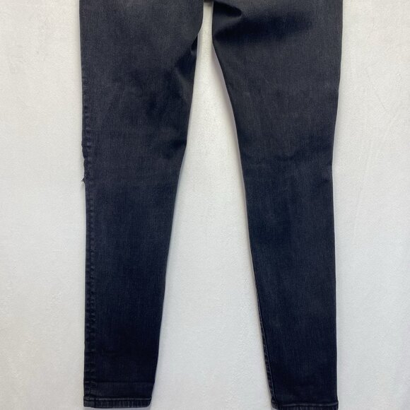 American Eagle Jegging Mid-Rise Ripped Skinny Jeans Women 6R Black Dark Wash - Picture 15 of 16